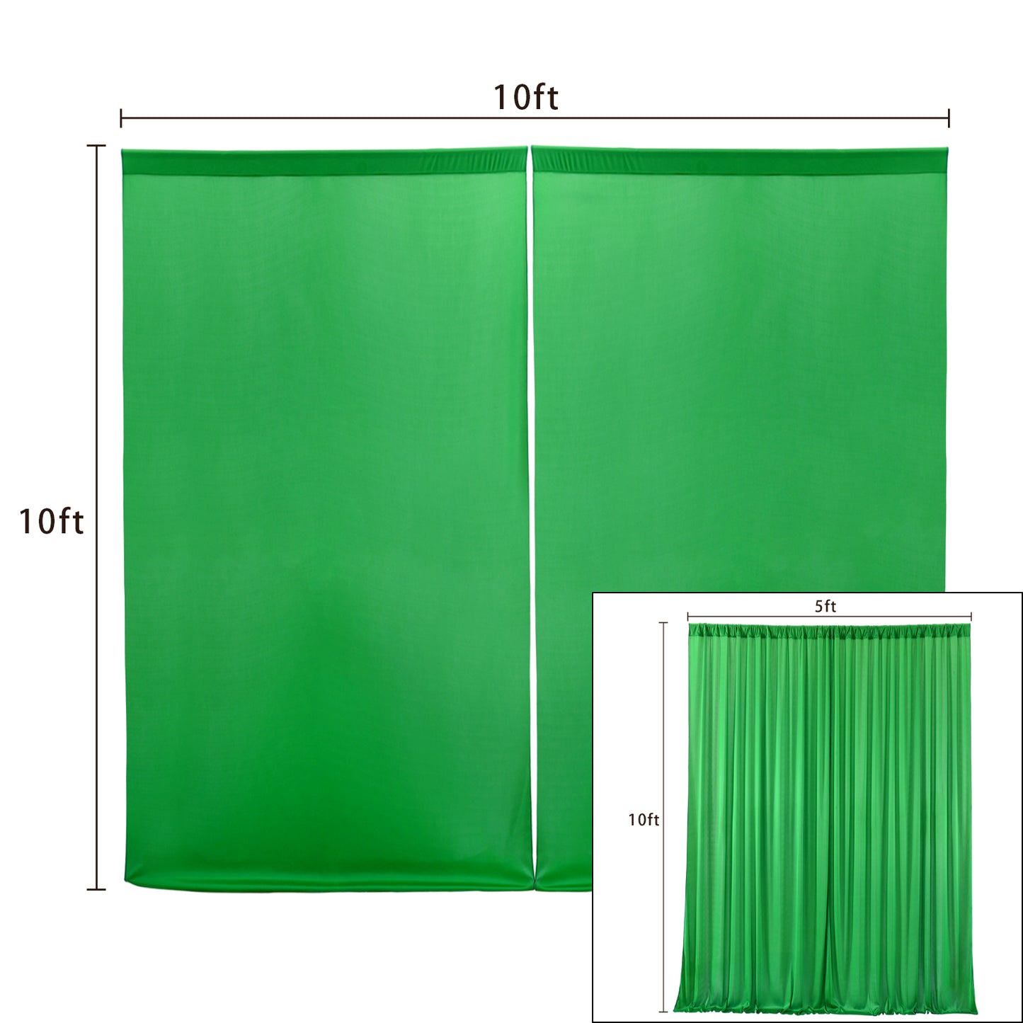 10ft x 10ft Wrinkle Free Backdrop Curtain