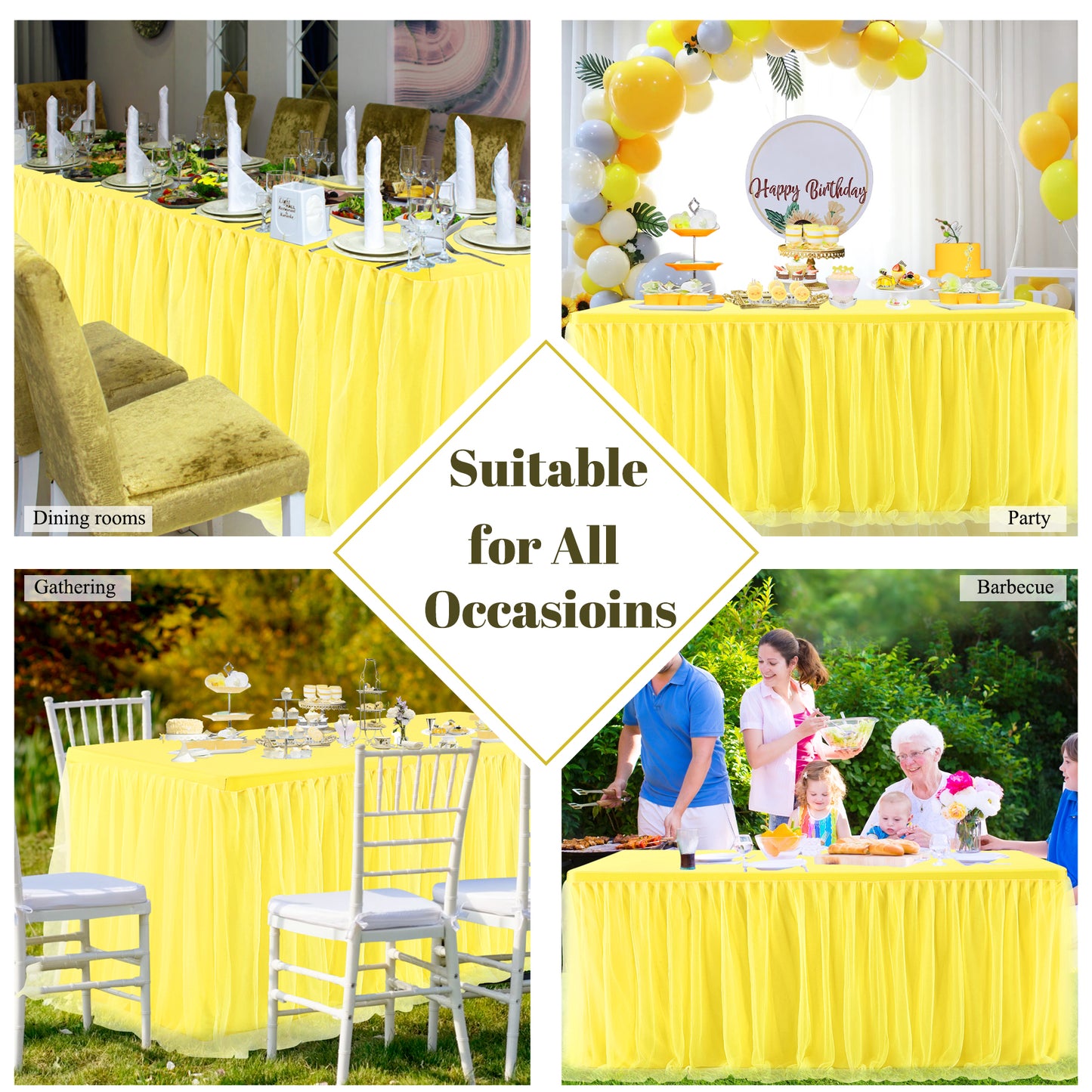 Tablecloth with tulle skirt