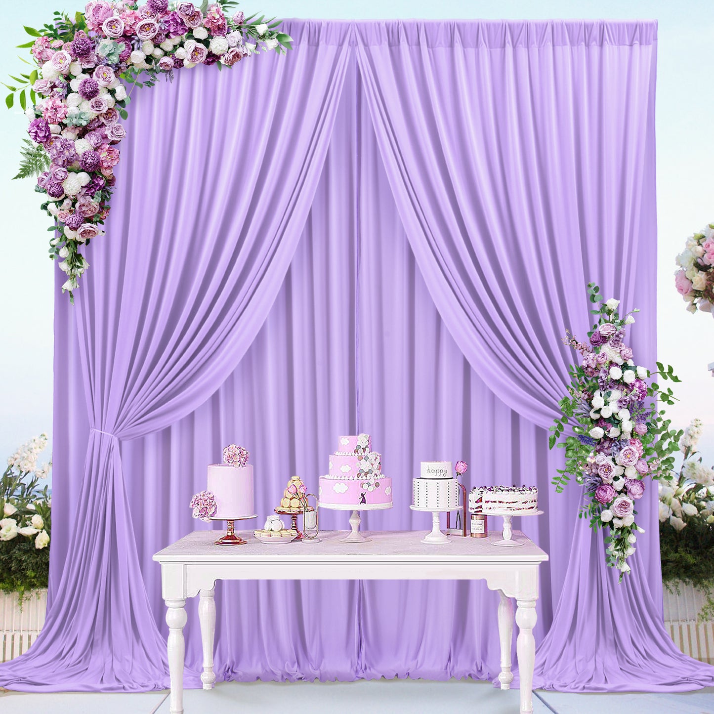 10ft x 10ft Wrinkle Free Backdrop Curtain