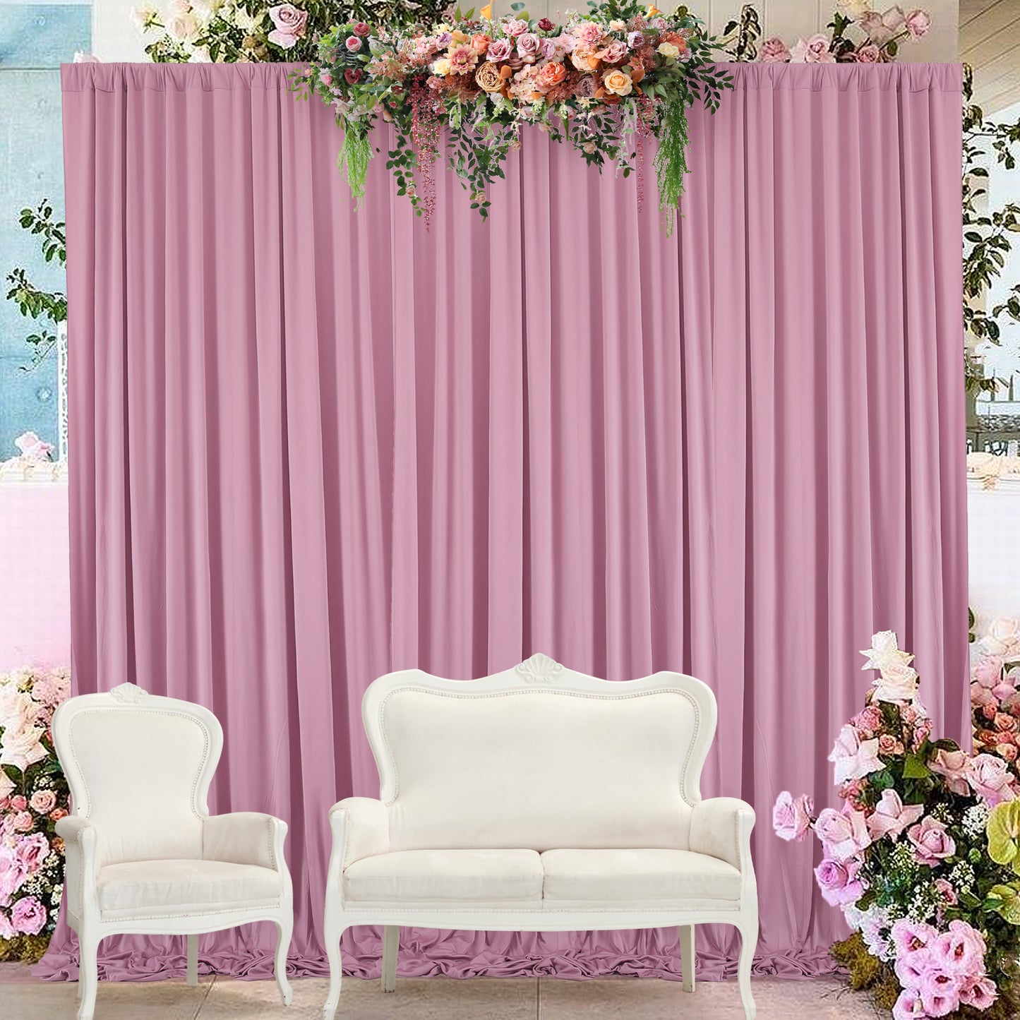 10ft x 10ft Wrinkle Free Backdrop Curtain