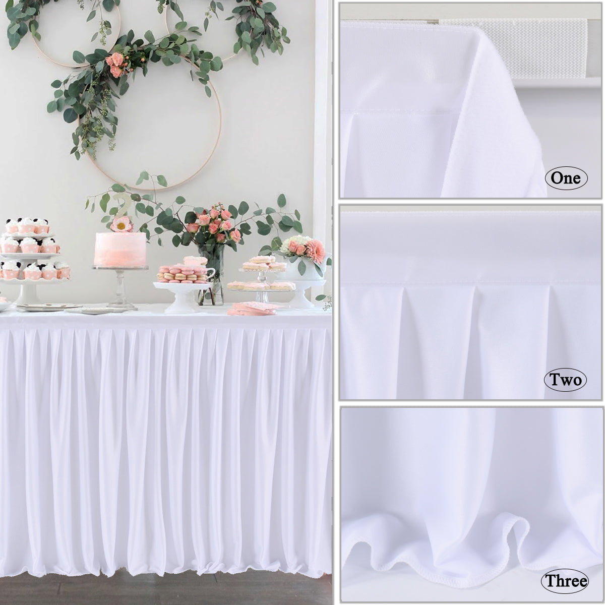 Polyester Pleated Ruffle Table Skirt Cloth