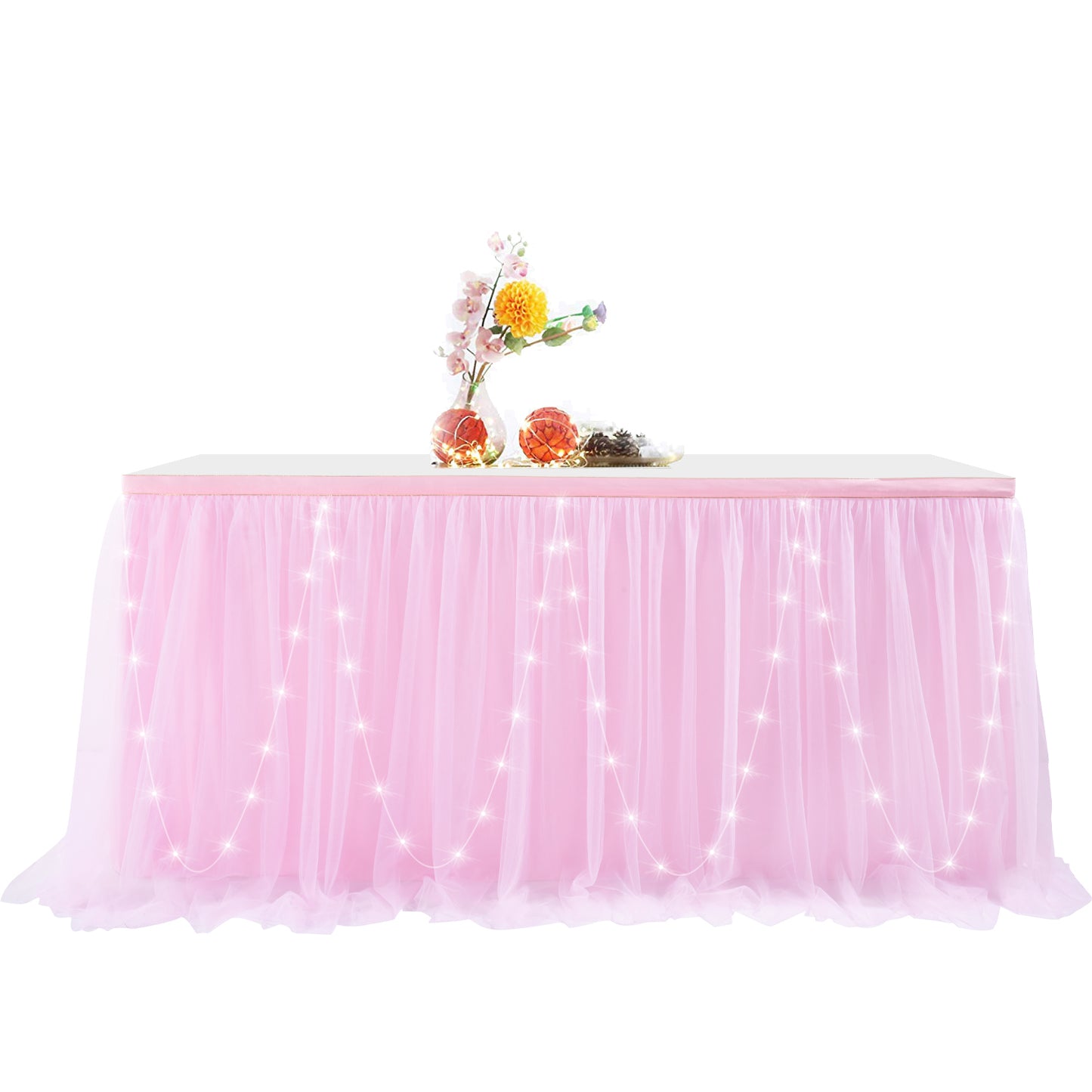 Tulle Table Skirt with Led Light