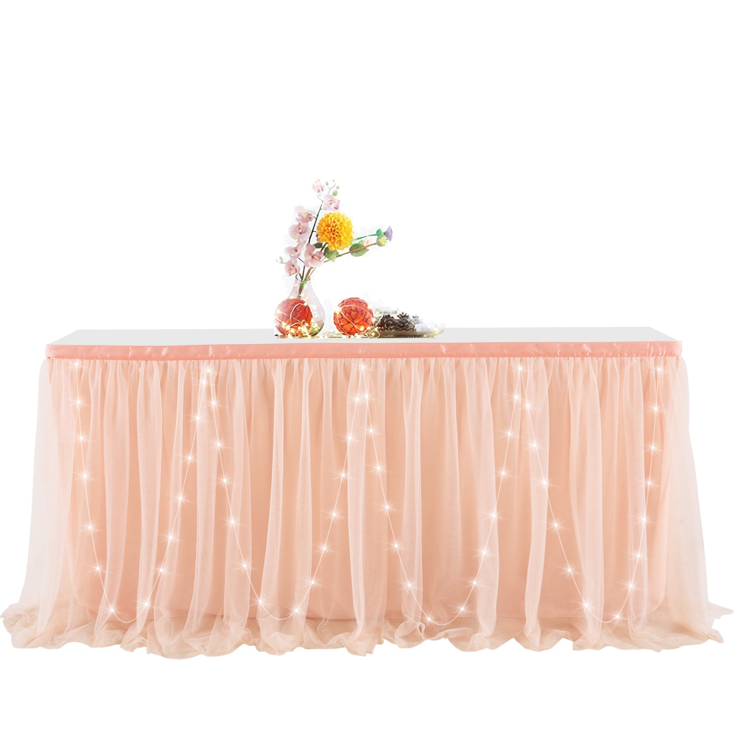 Tulle Table Skirt with Led Light