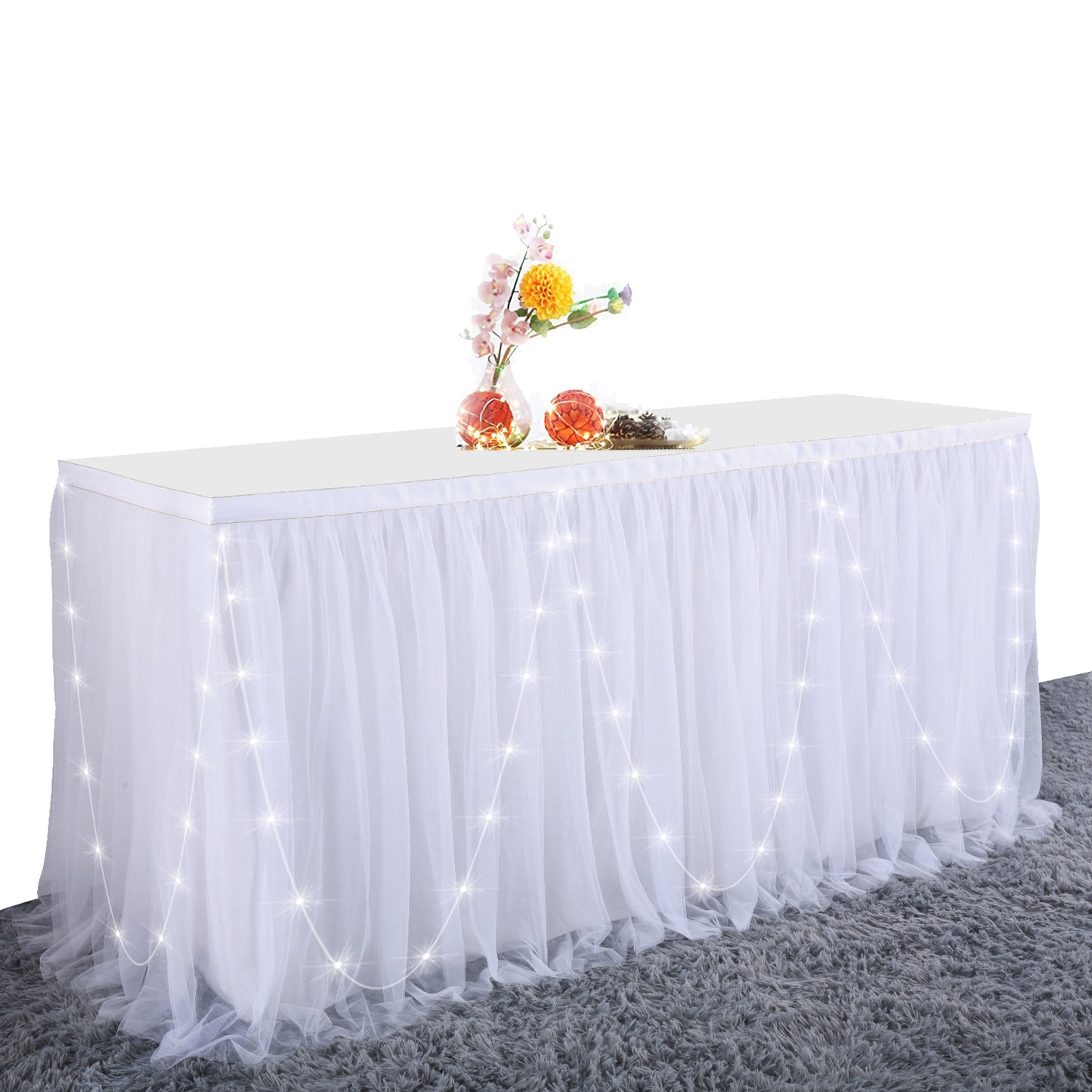 Tulle Table Skirt with Led Light