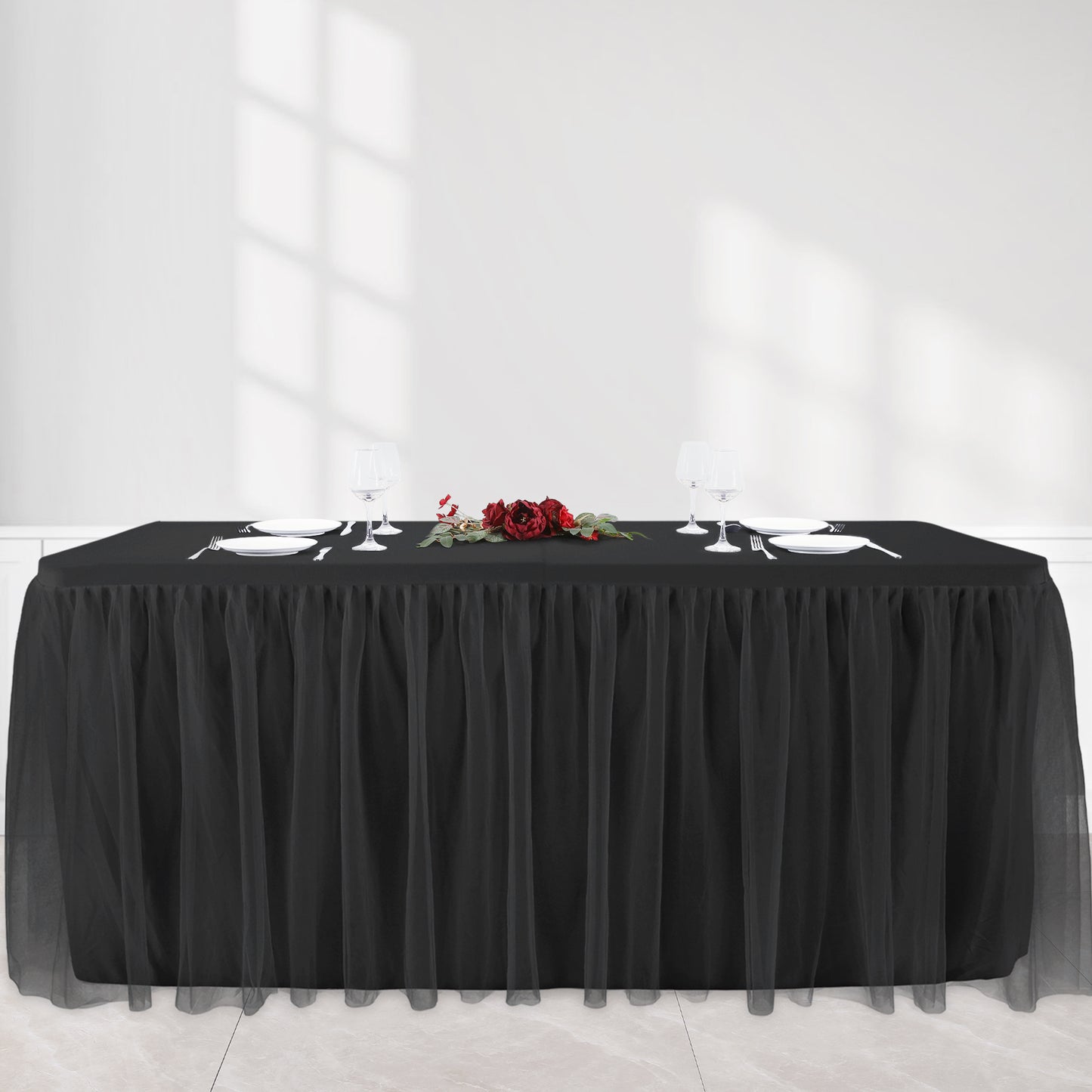 Tablecloth with tulle skirt