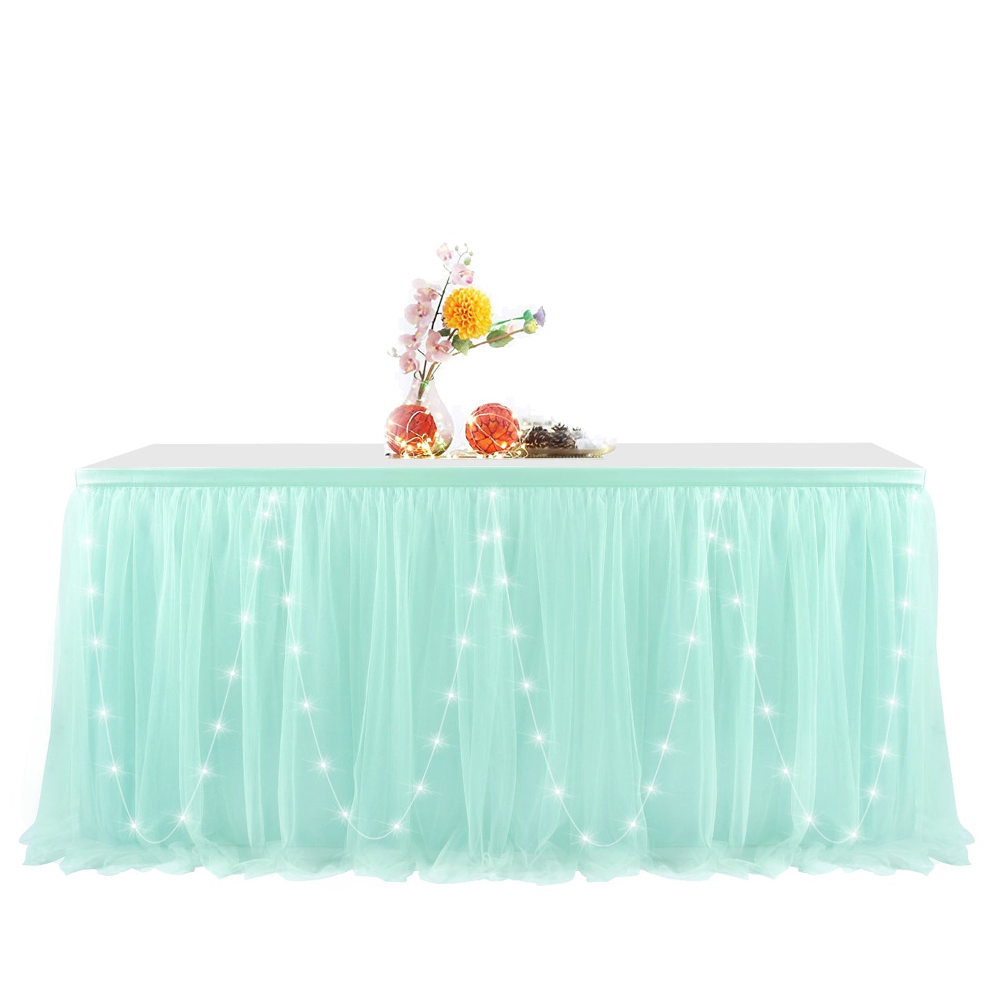 Tulle Table Skirt with Led Light