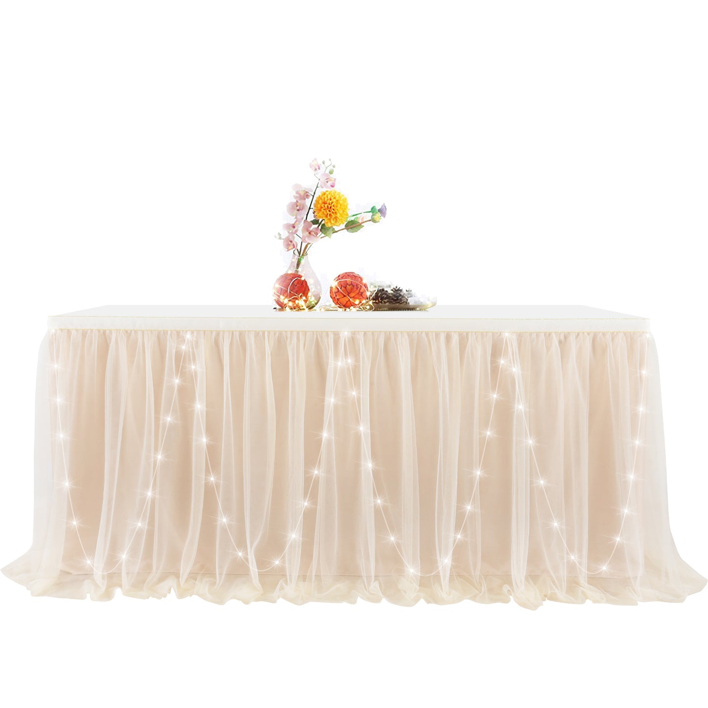 Tulle Table Skirt with Led Light