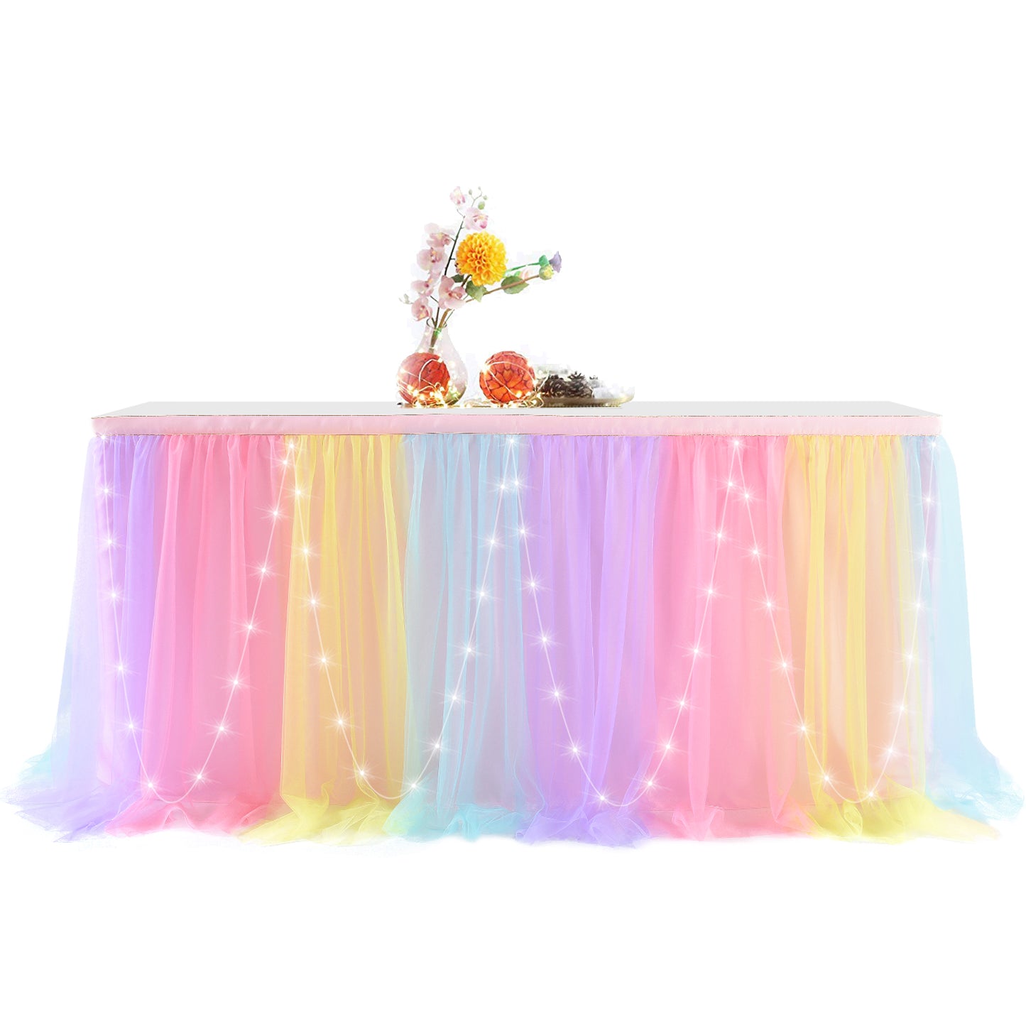 Tulle Table Skirt with Led Light