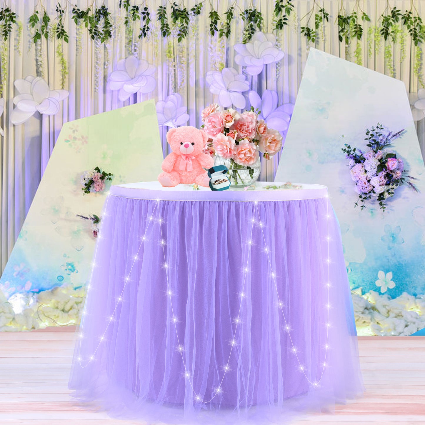 Tulle Table Skirt with Led Light