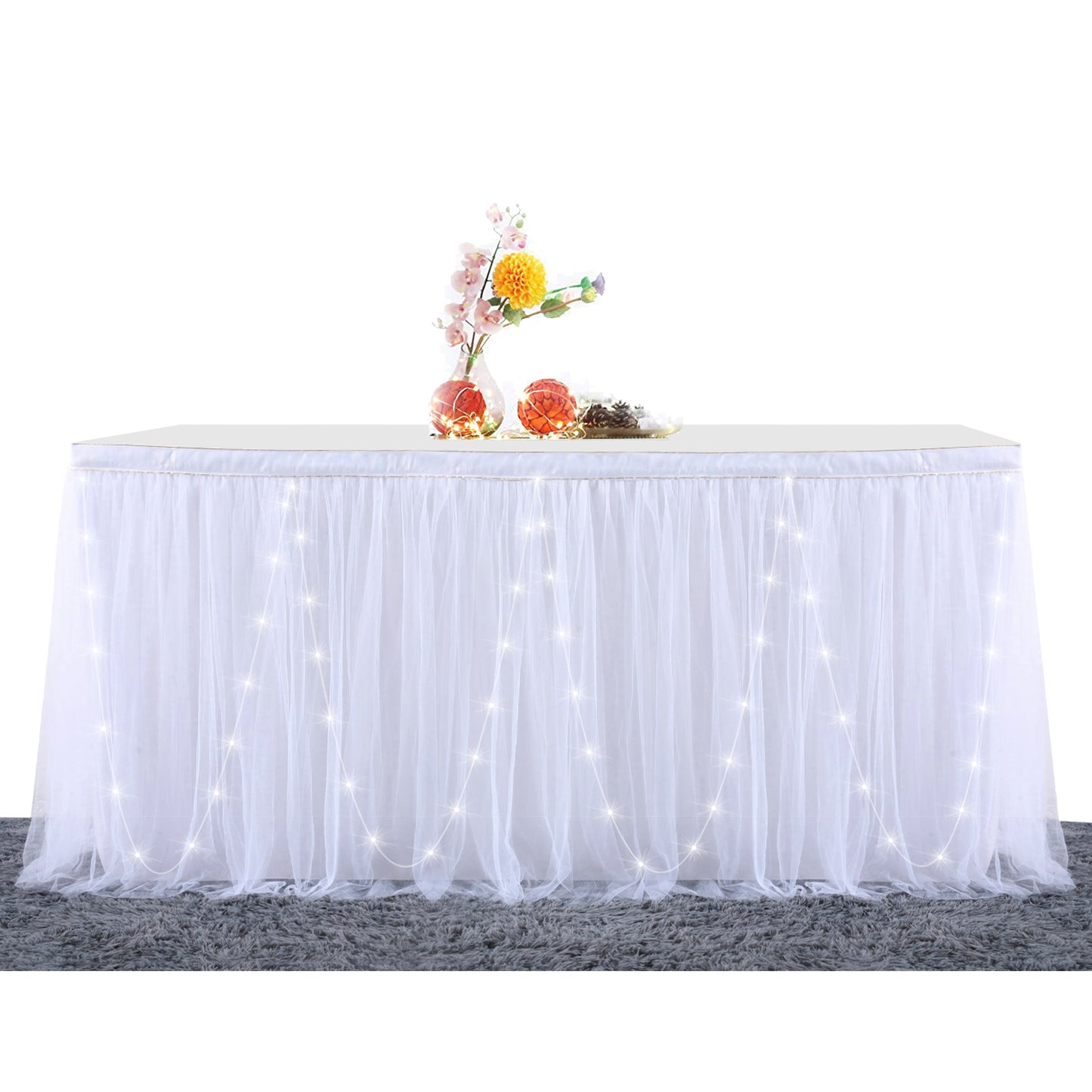 Tulle Table Skirt with Led Light