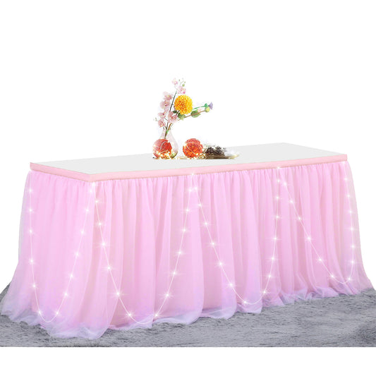 Tulle Table Skirt with Led Light