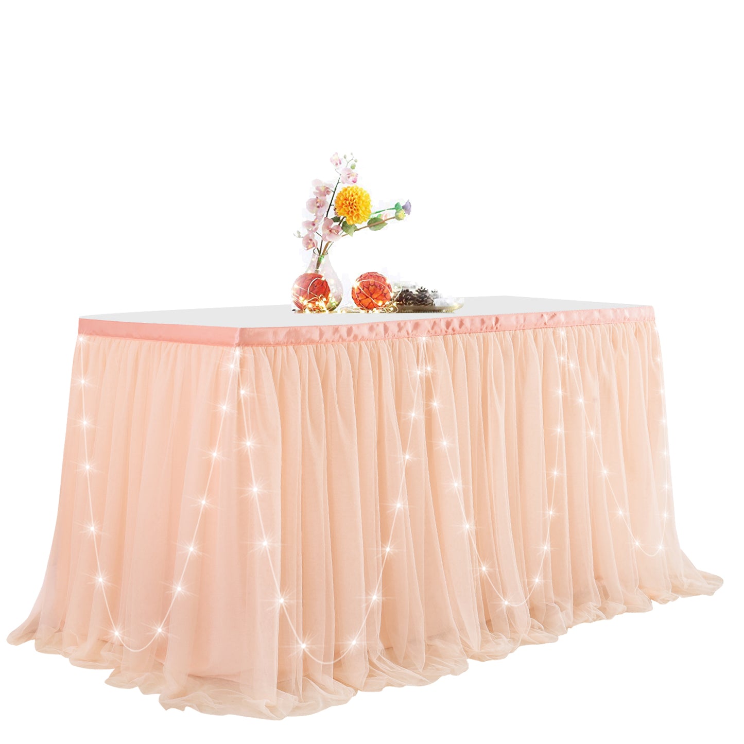 Tulle Table Skirt with Led Light