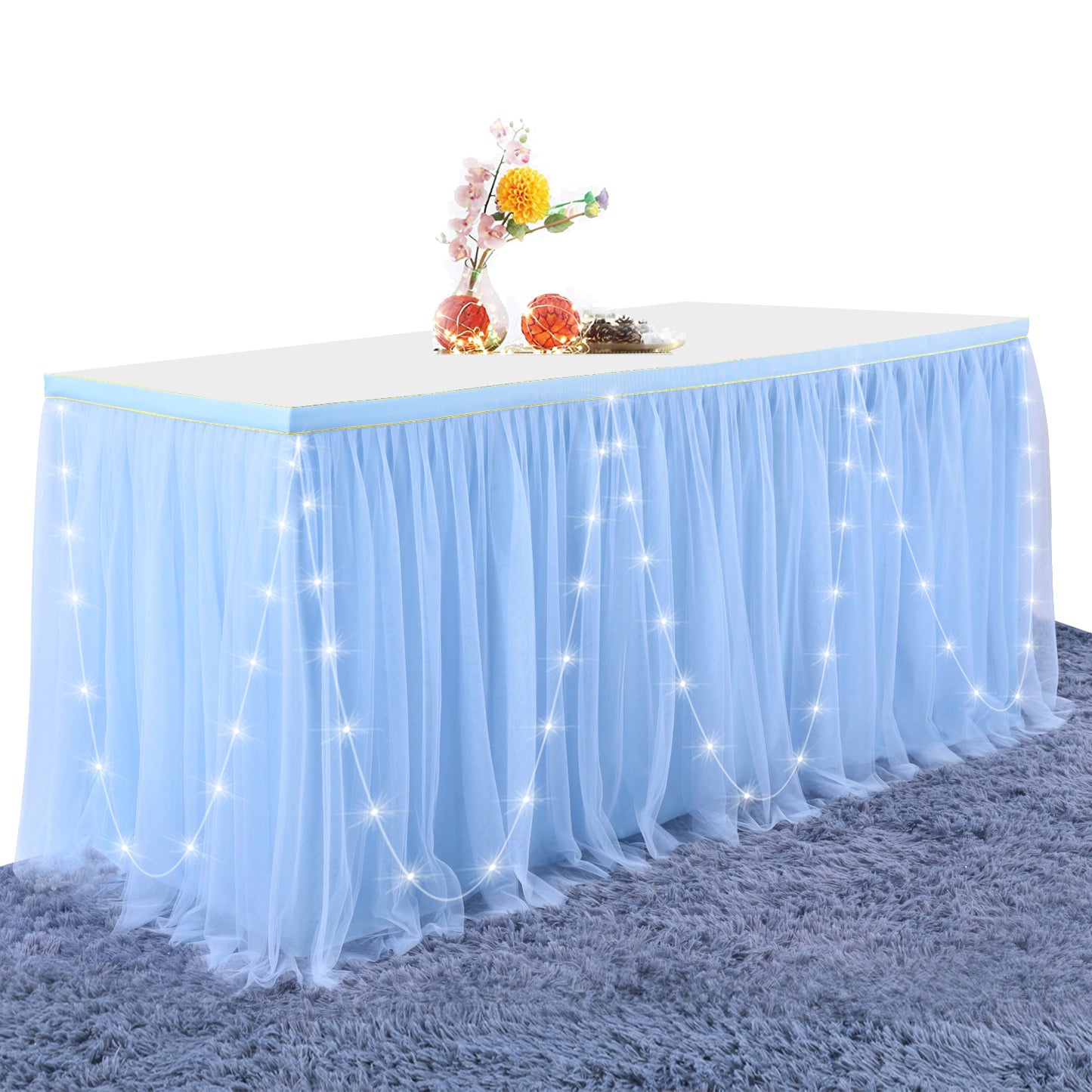 Tulle Table Skirt with Led Light