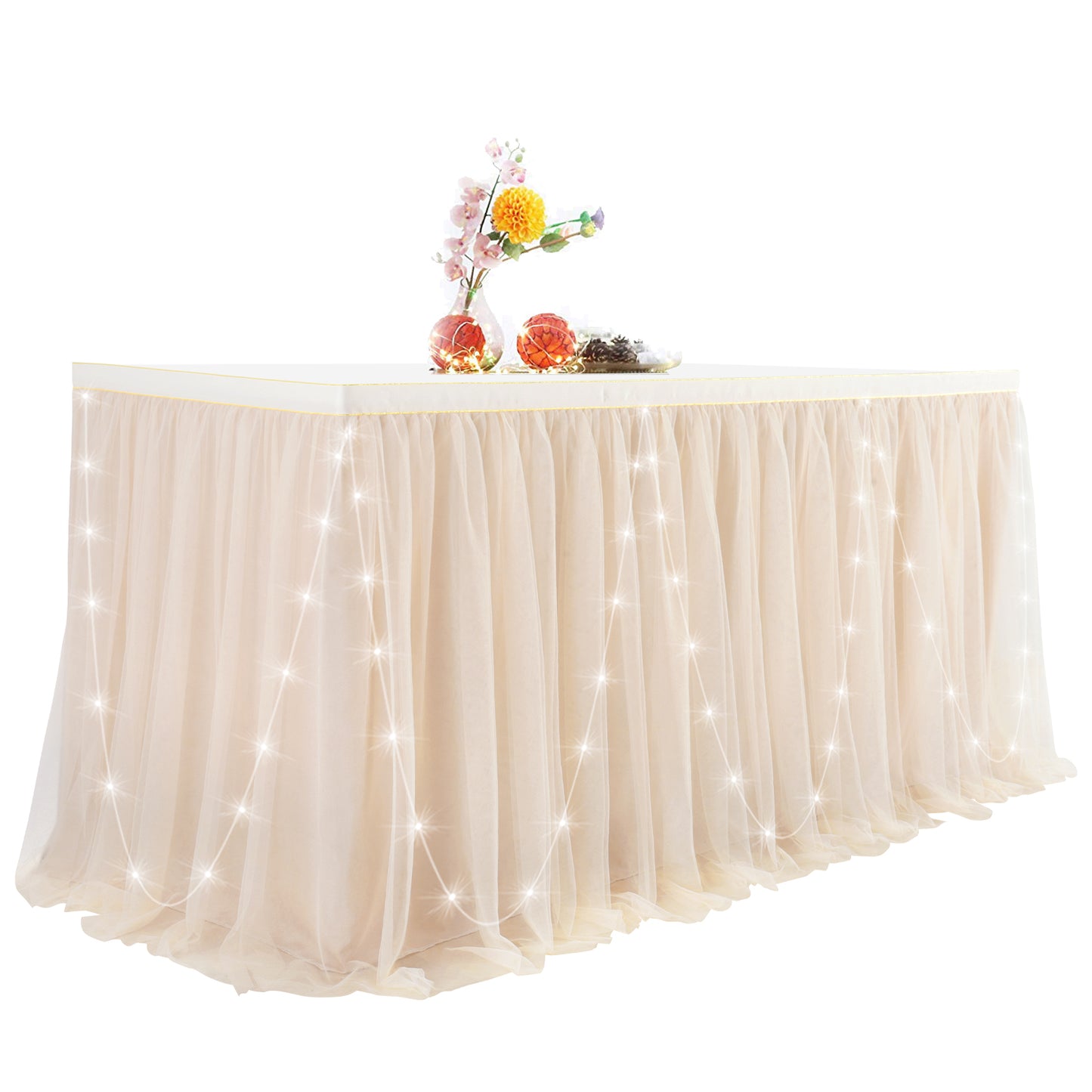 Tulle Table Skirt with Led Light