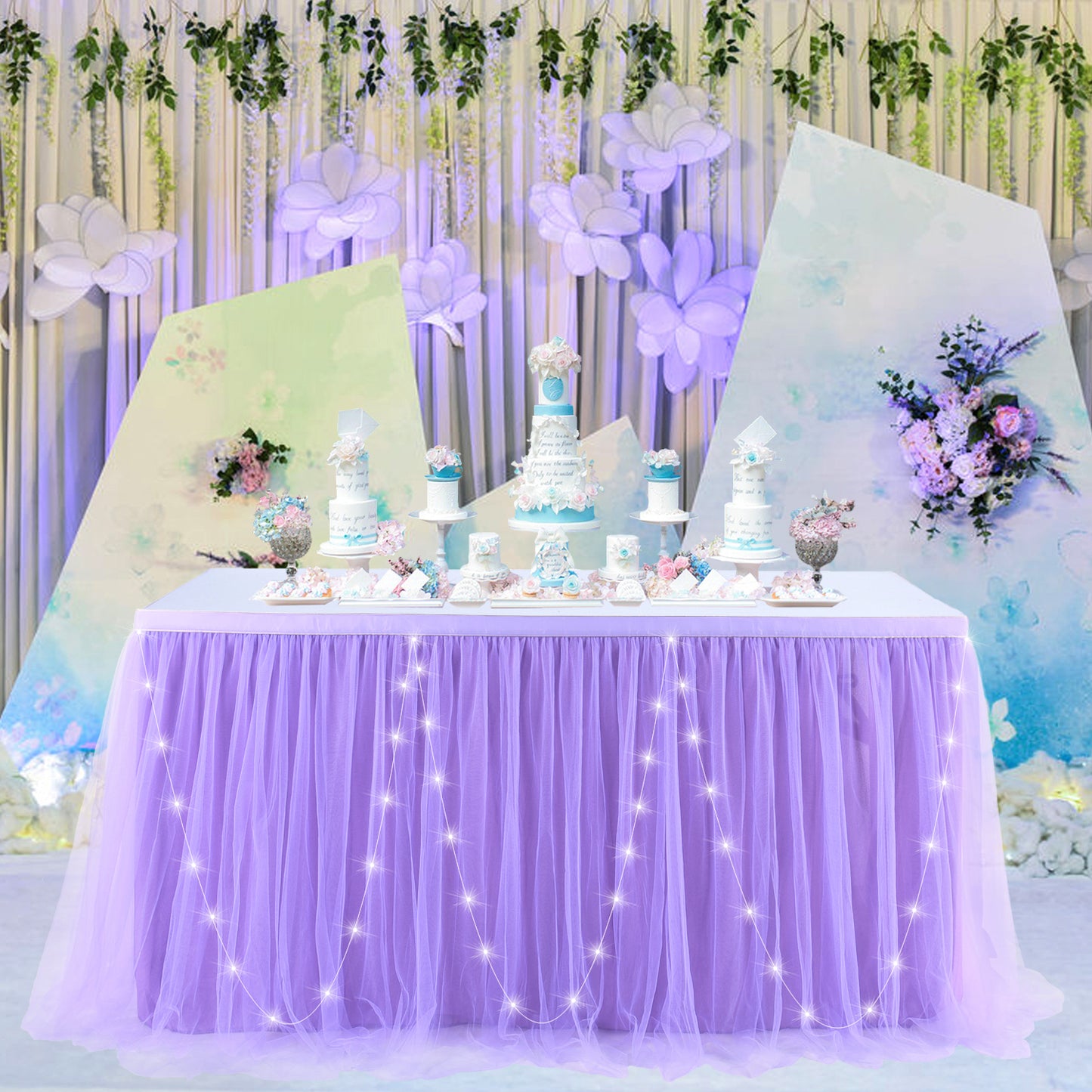 Tulle Table Skirt with Led Light