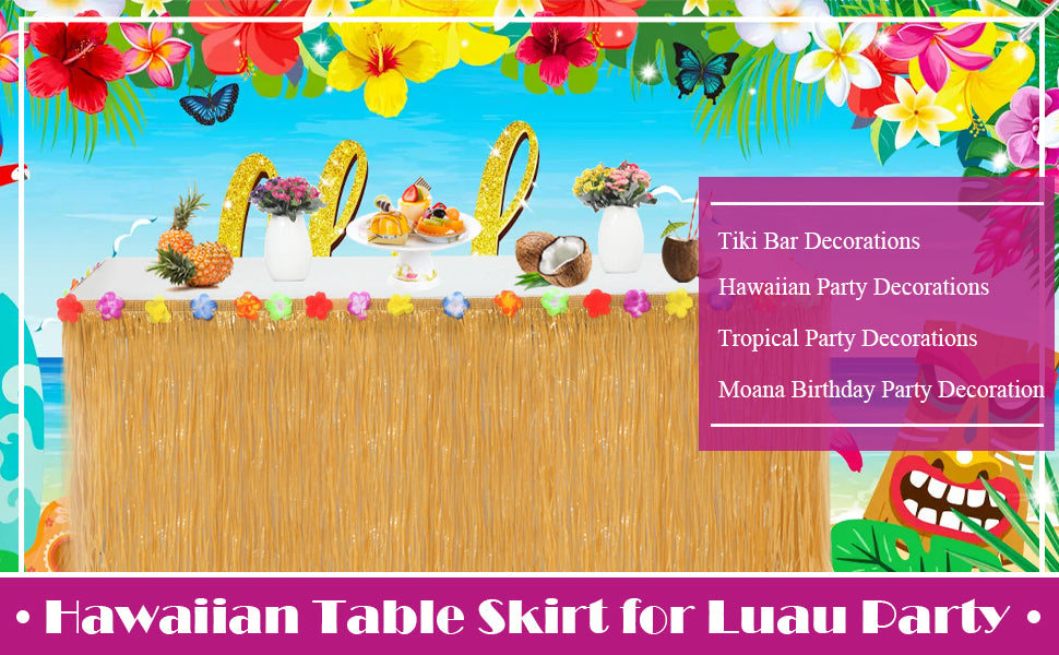 9ft Luau Grass Table Skirt