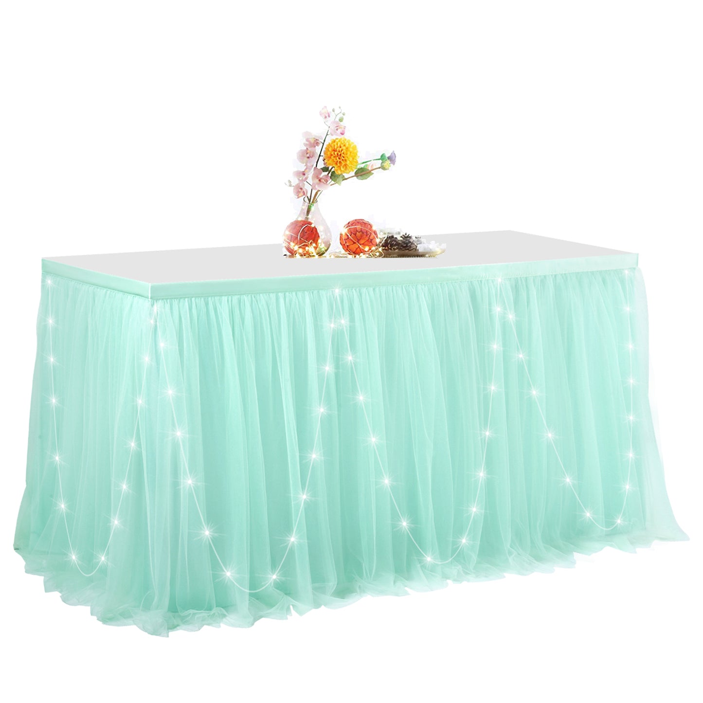 Tulle Table Skirt with Led Light