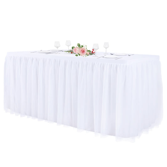 Tablecloth with tulle skirt