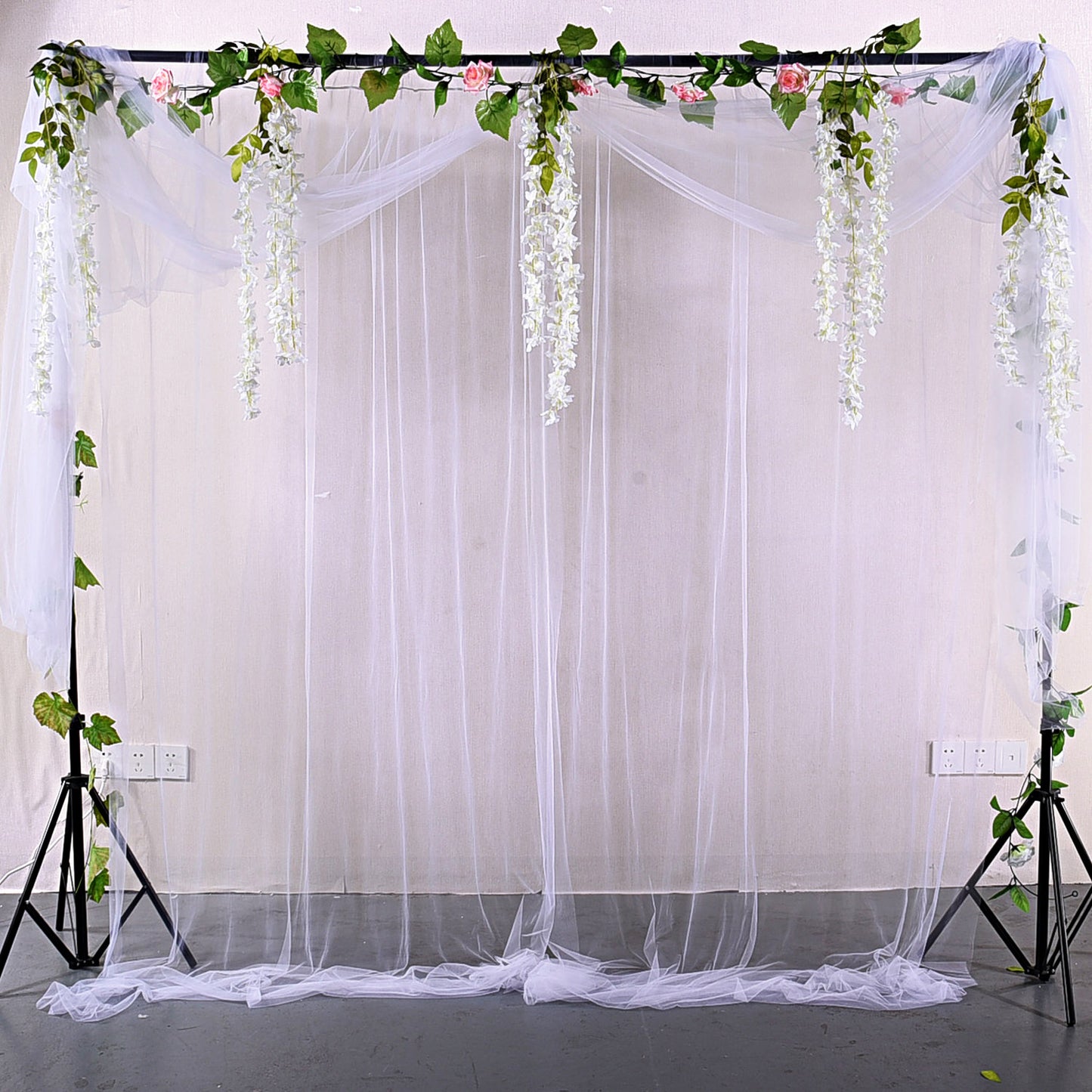 Sheer tulle backdrop