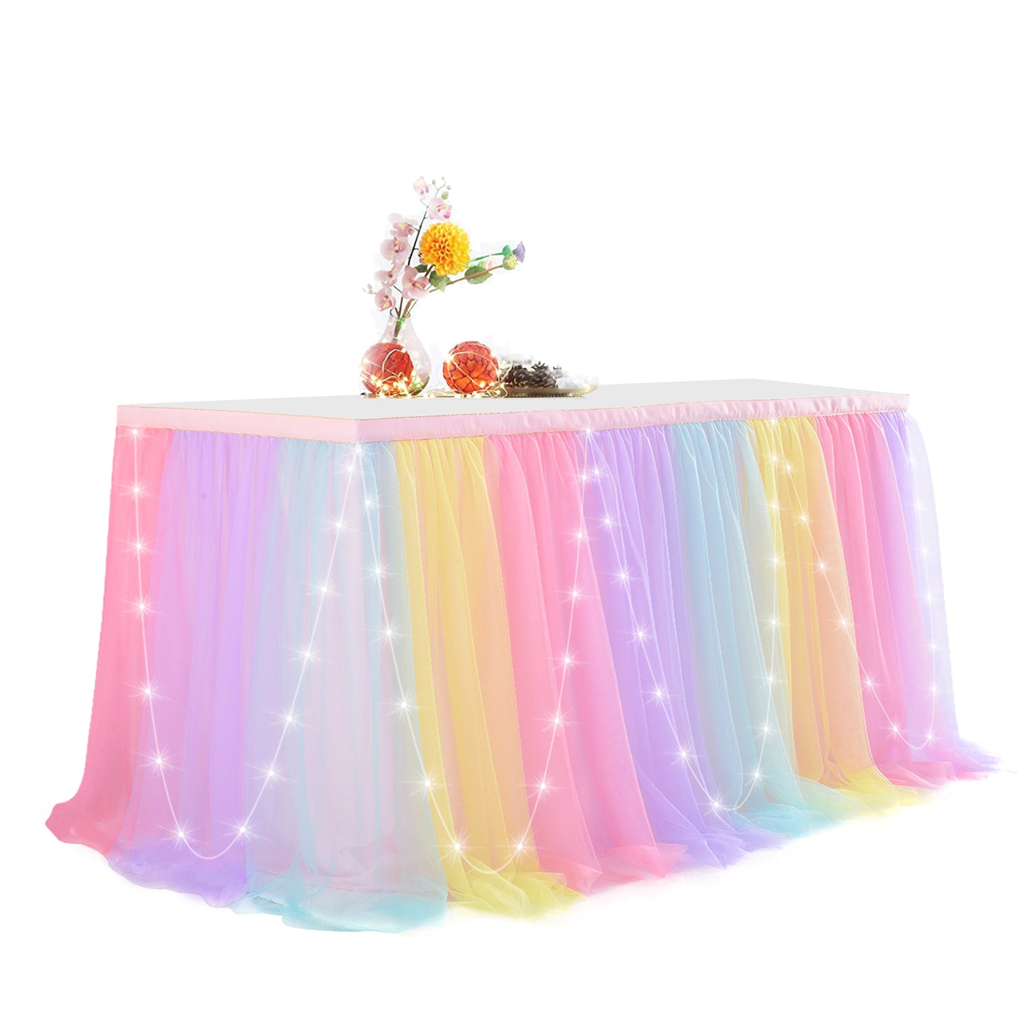 Tulle Table Skirt with Led Light