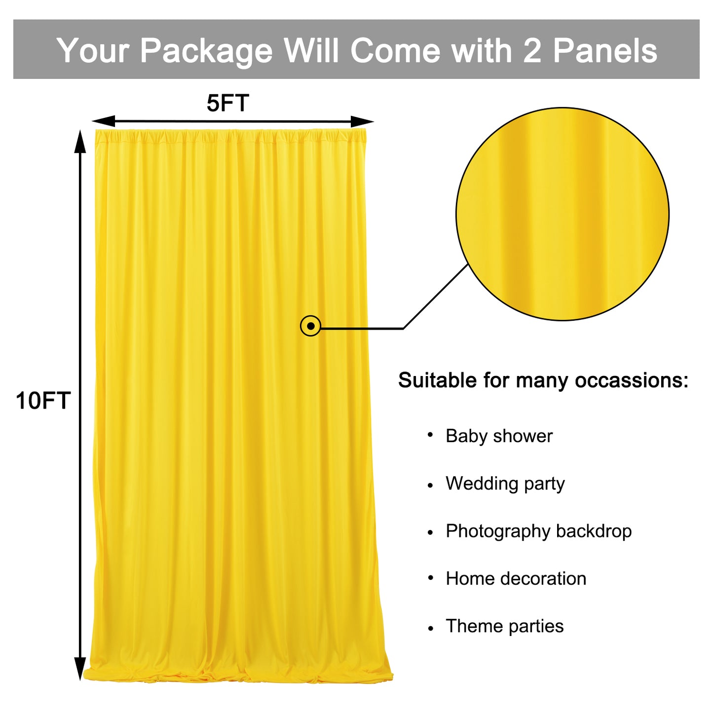 10ft x 10ft Wrinkle Free Backdrop Curtain