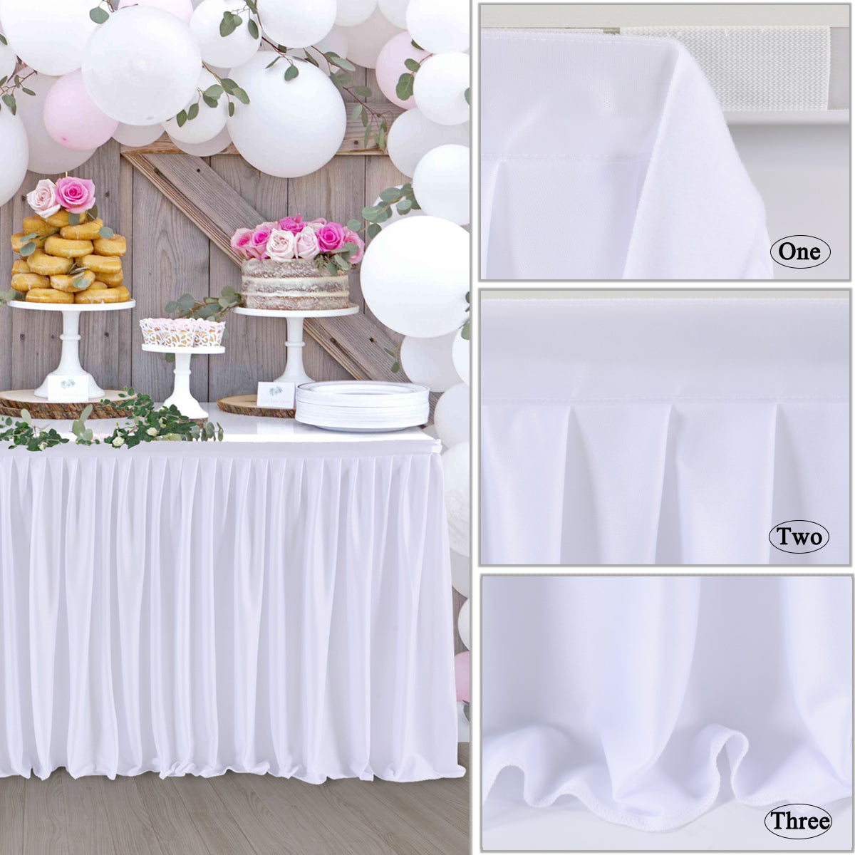 Polyester Pleated Ruffle Table Skirt Cloth