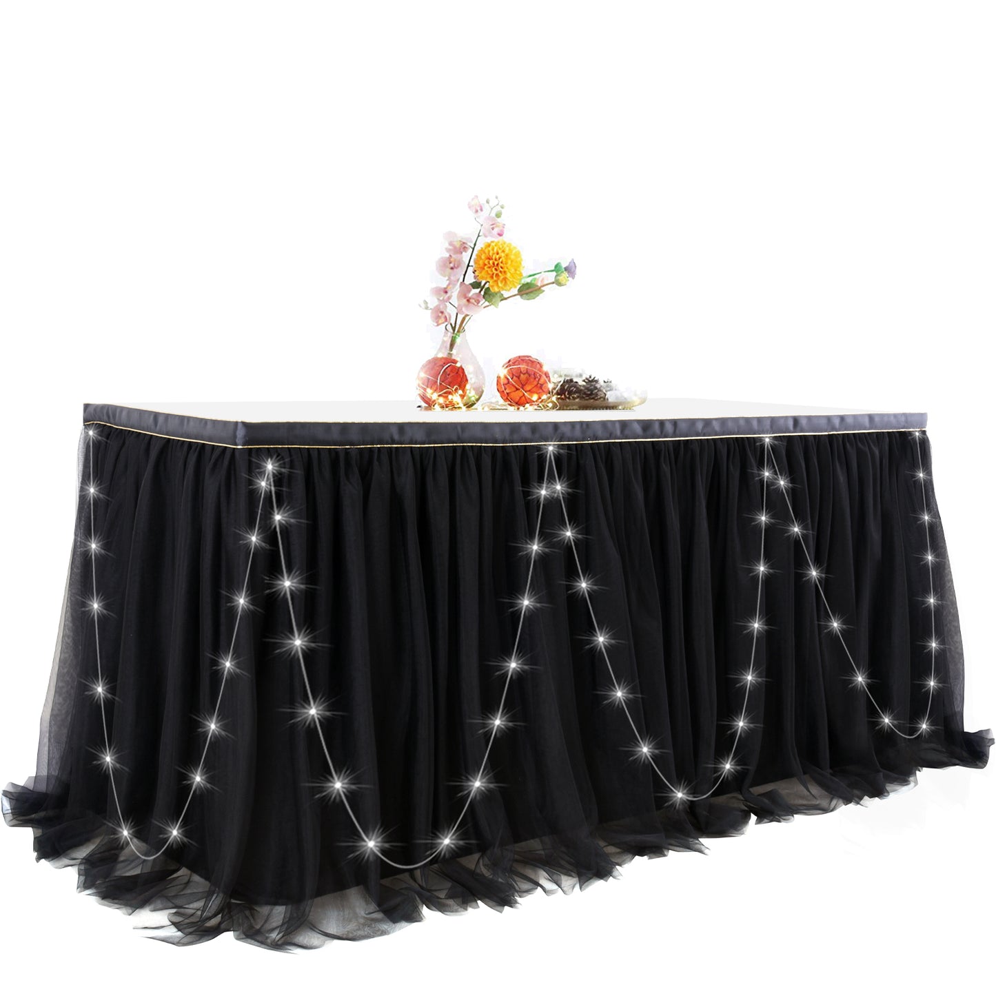 Tulle Table Skirt with Led Light