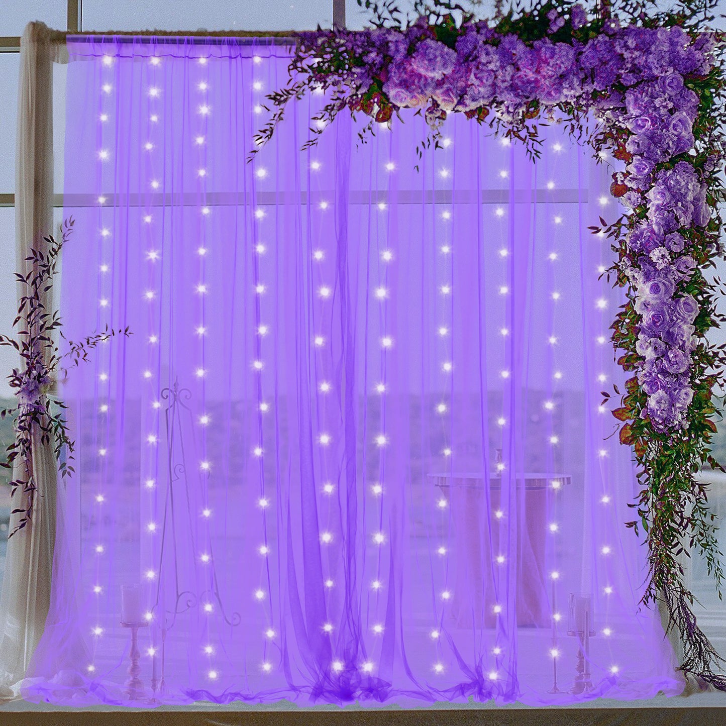 Sheer tulle backdrop