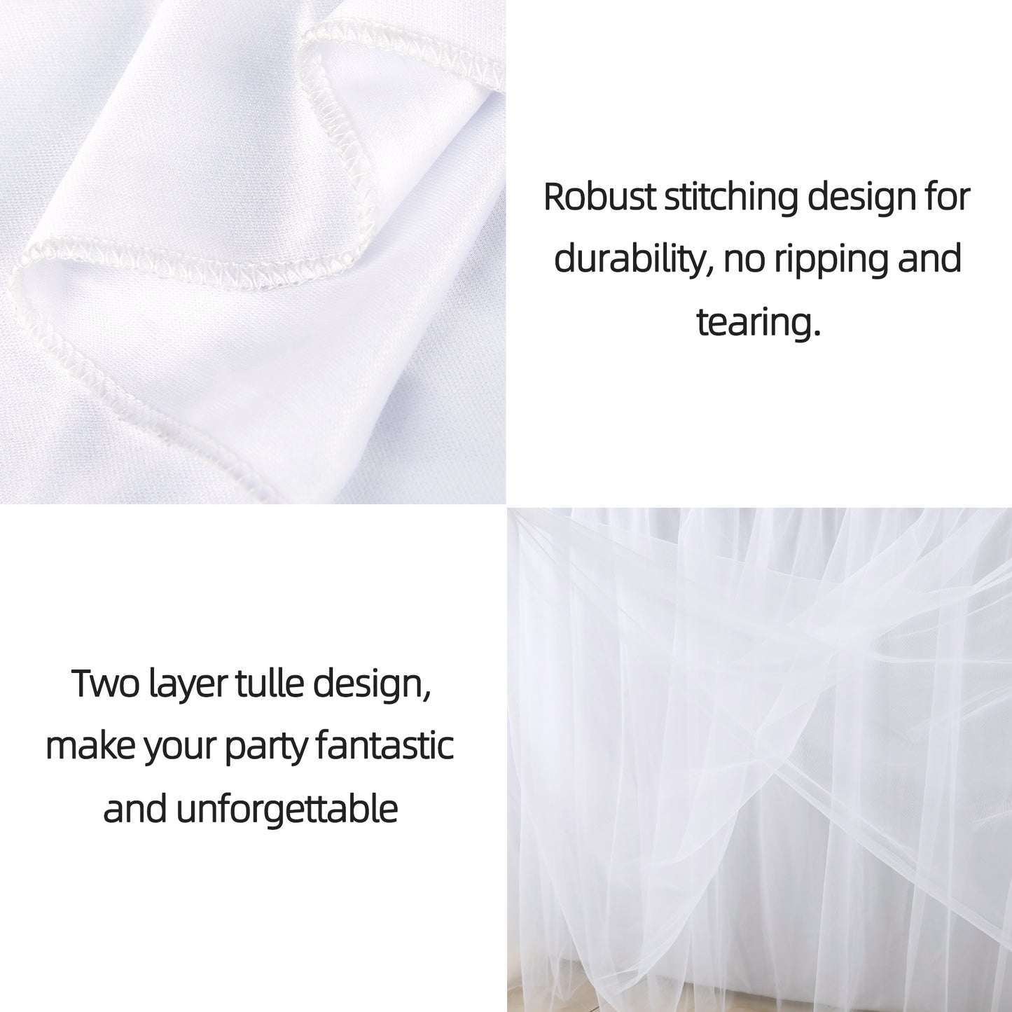 Tablecloth with tulle skirt