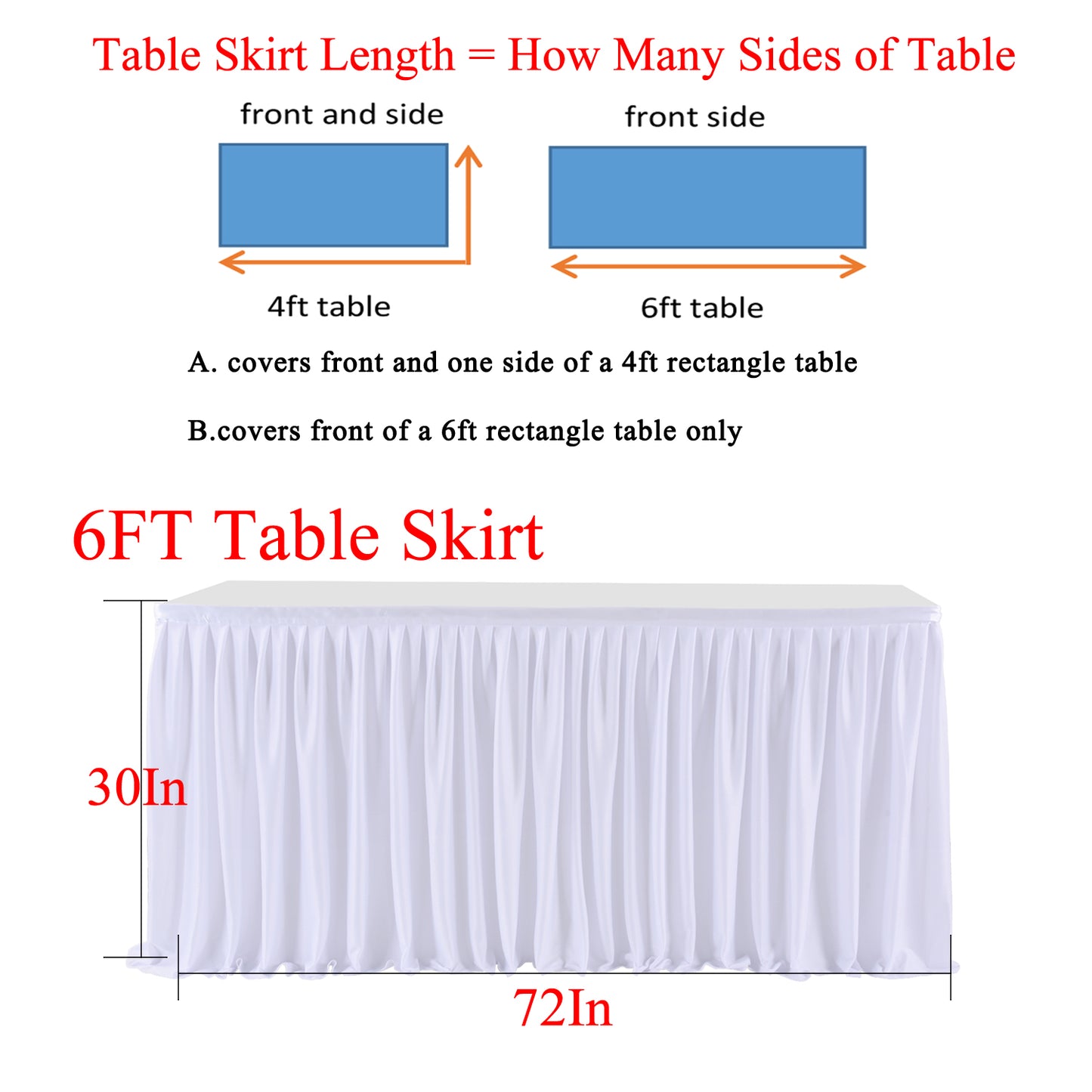 Polyester Pleated Ruffle Table Skirt Cloth