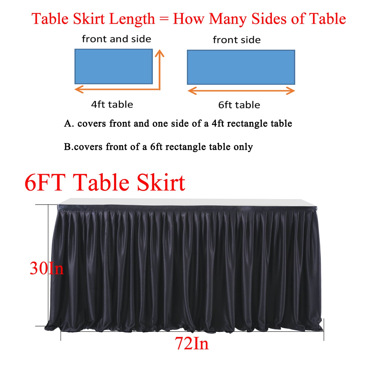 Polyester Pleated Ruffle Table Skirt Cloth