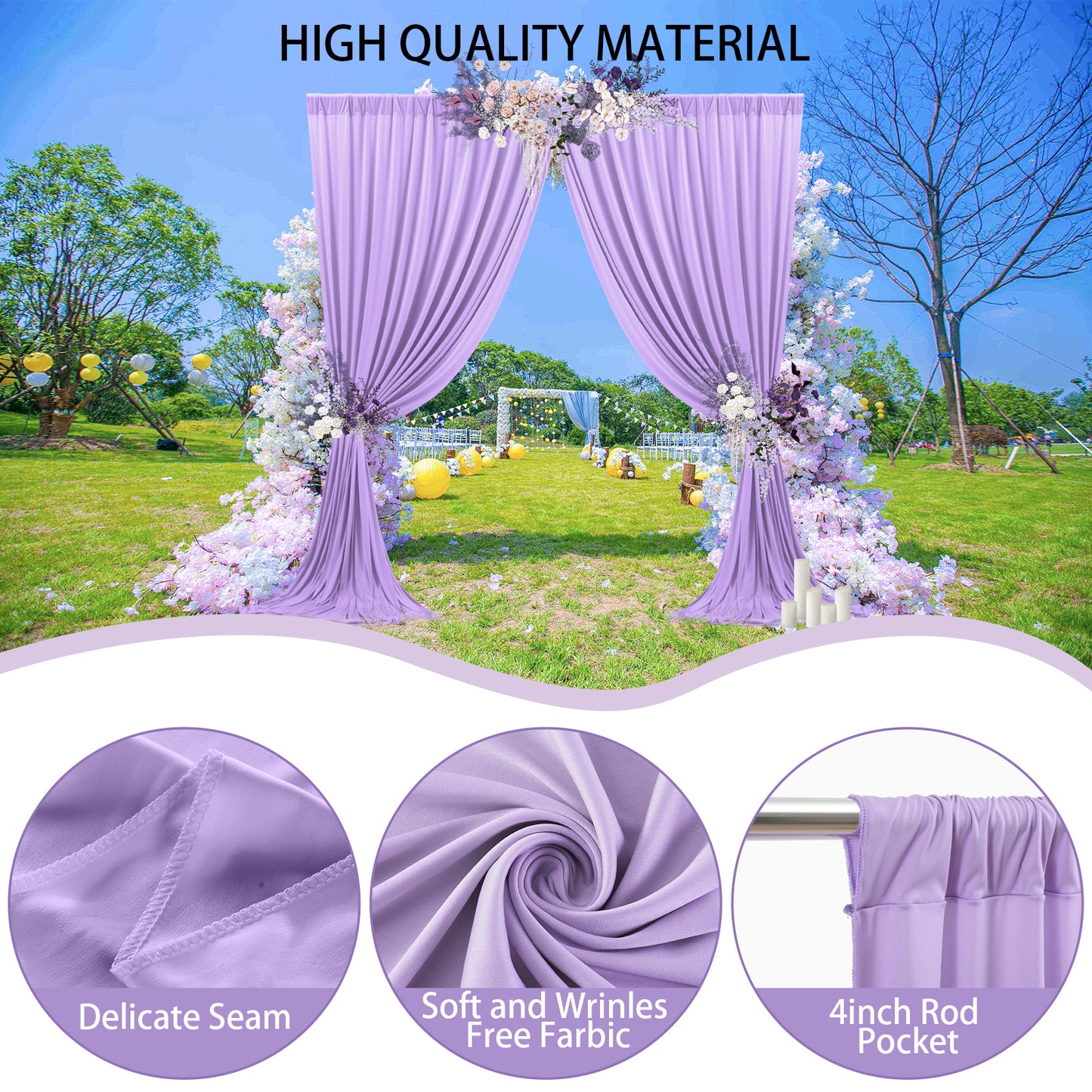 10ft x 10ft Wrinkle Free Backdrop Curtain