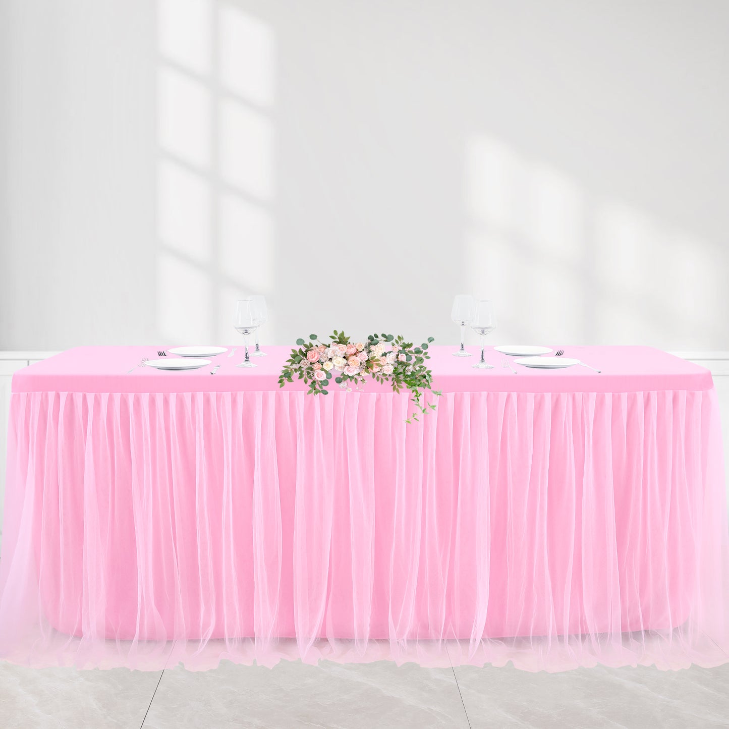 Tablecloth with tulle skirt