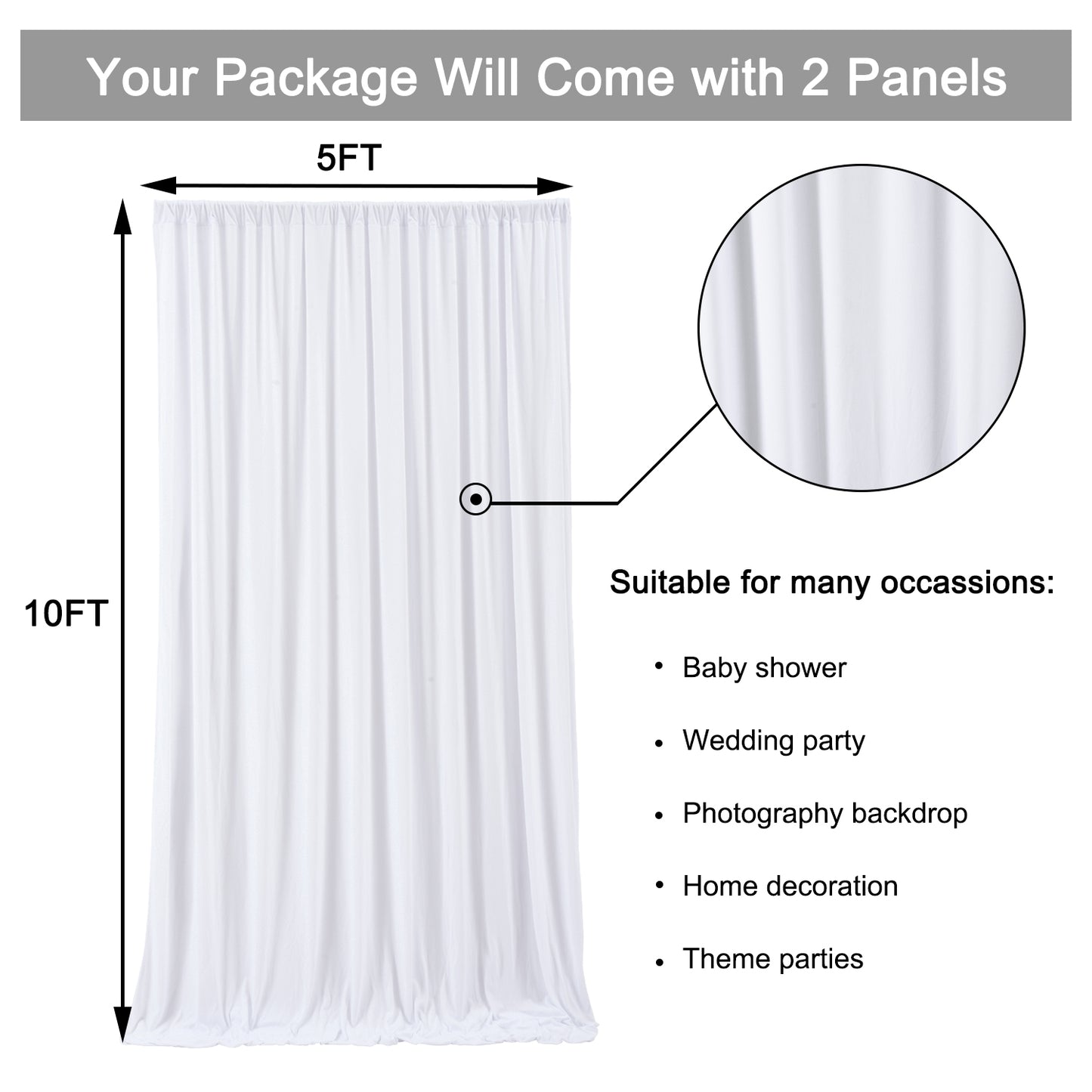 10ft x 10ft Wrinkle Free Backdrop Curtain