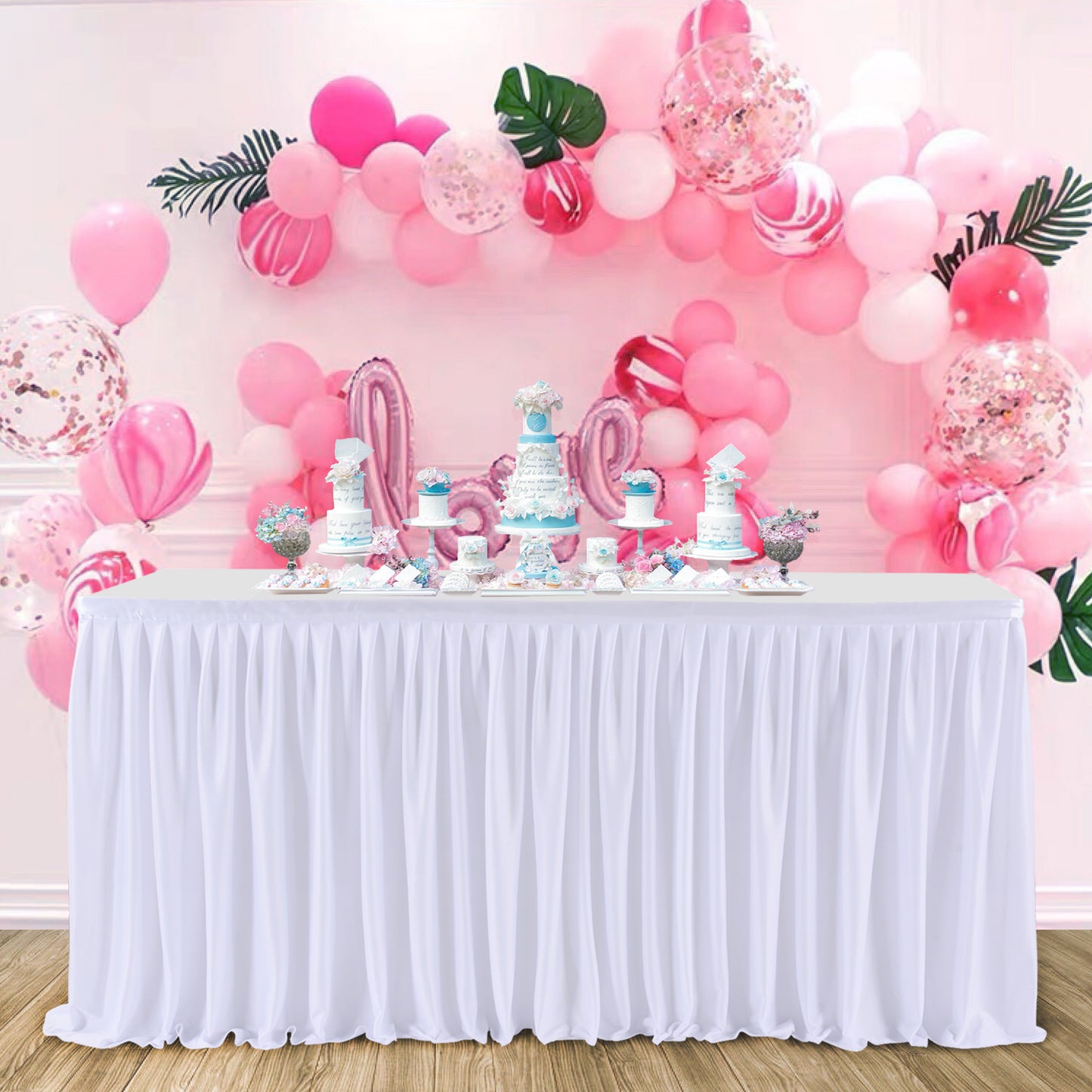 Polyester Pleated Ruffle Table Skirt Cloth