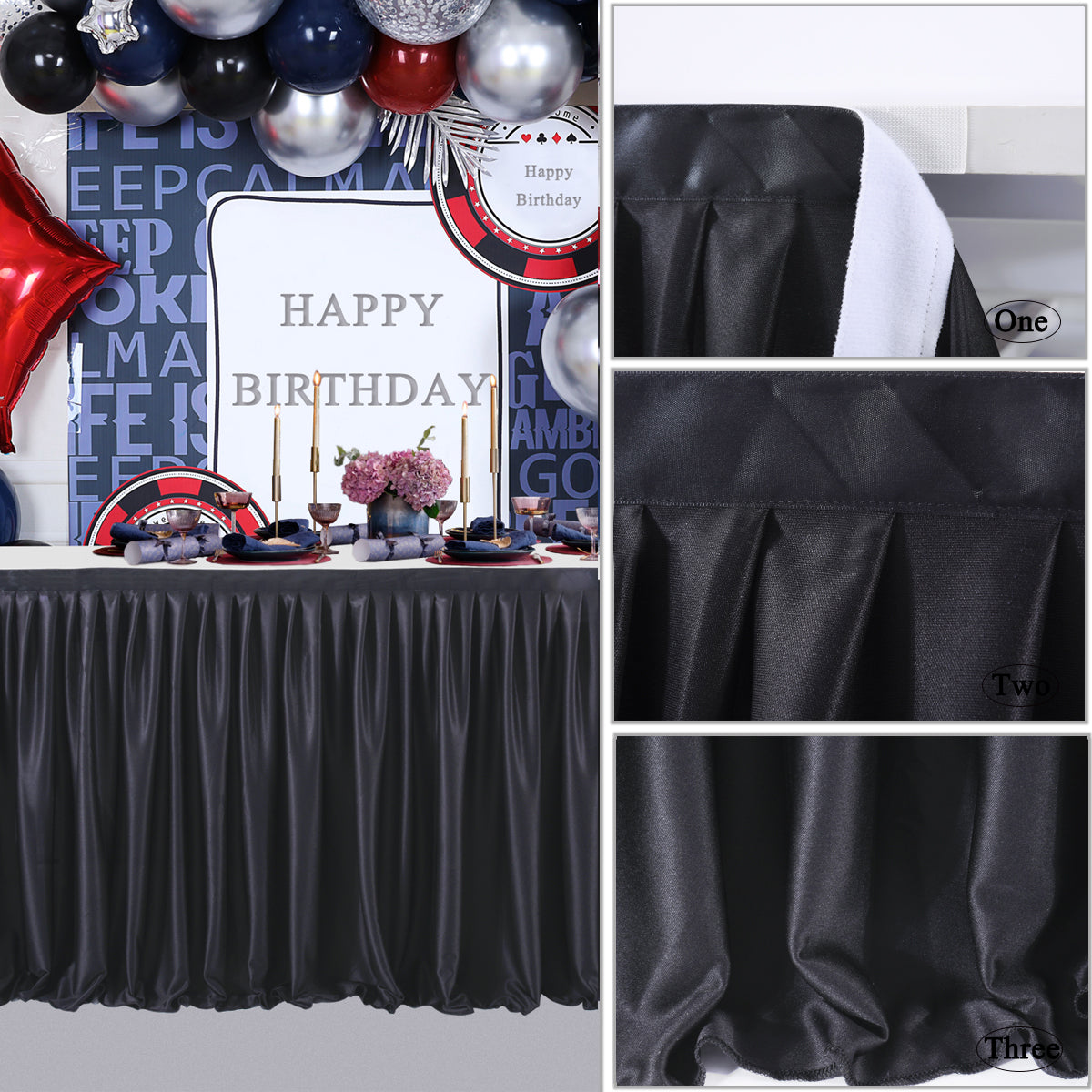 Polyester Pleated Ruffle Table Skirt Cloth