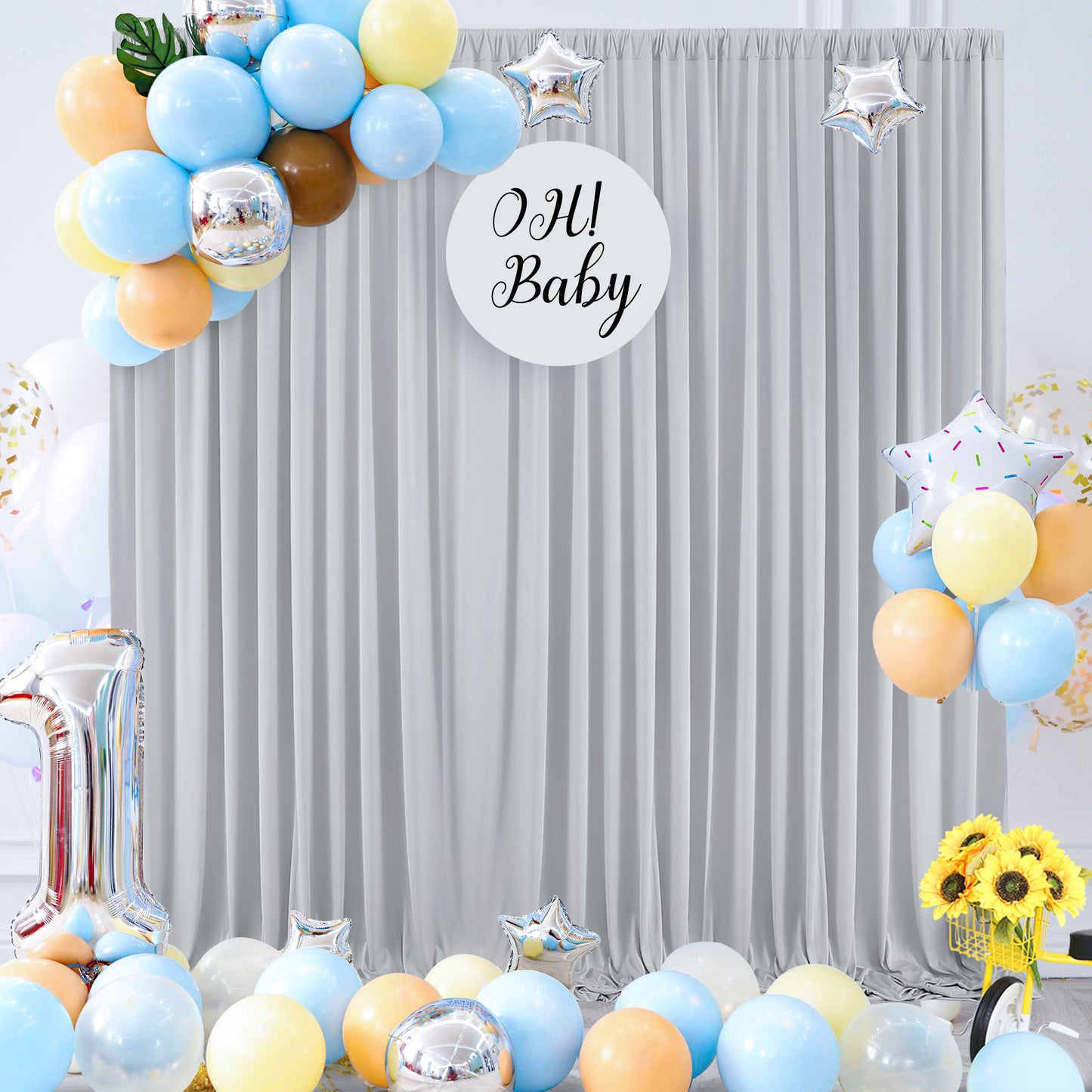 10ft x 10ft Wrinkle Free Backdrop Curtain