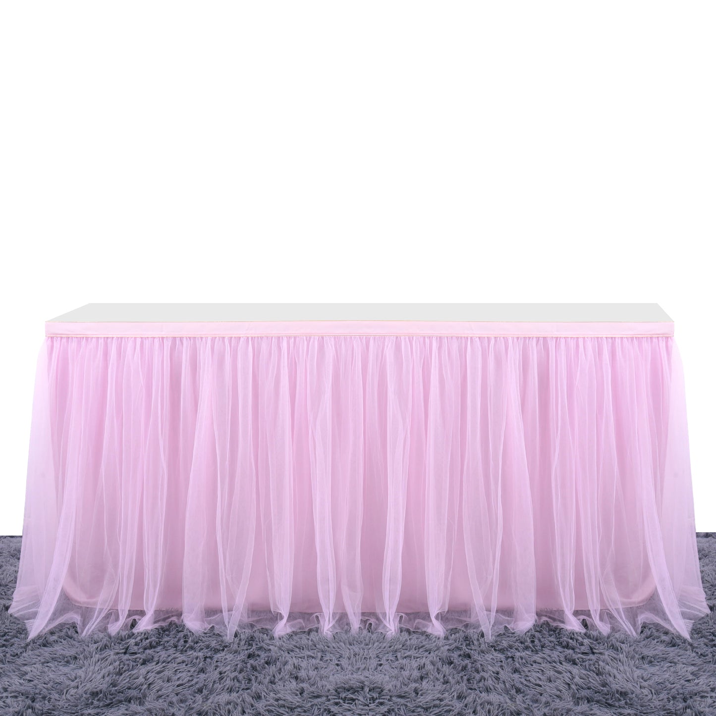 Gold Brim Tulle Table Skirt