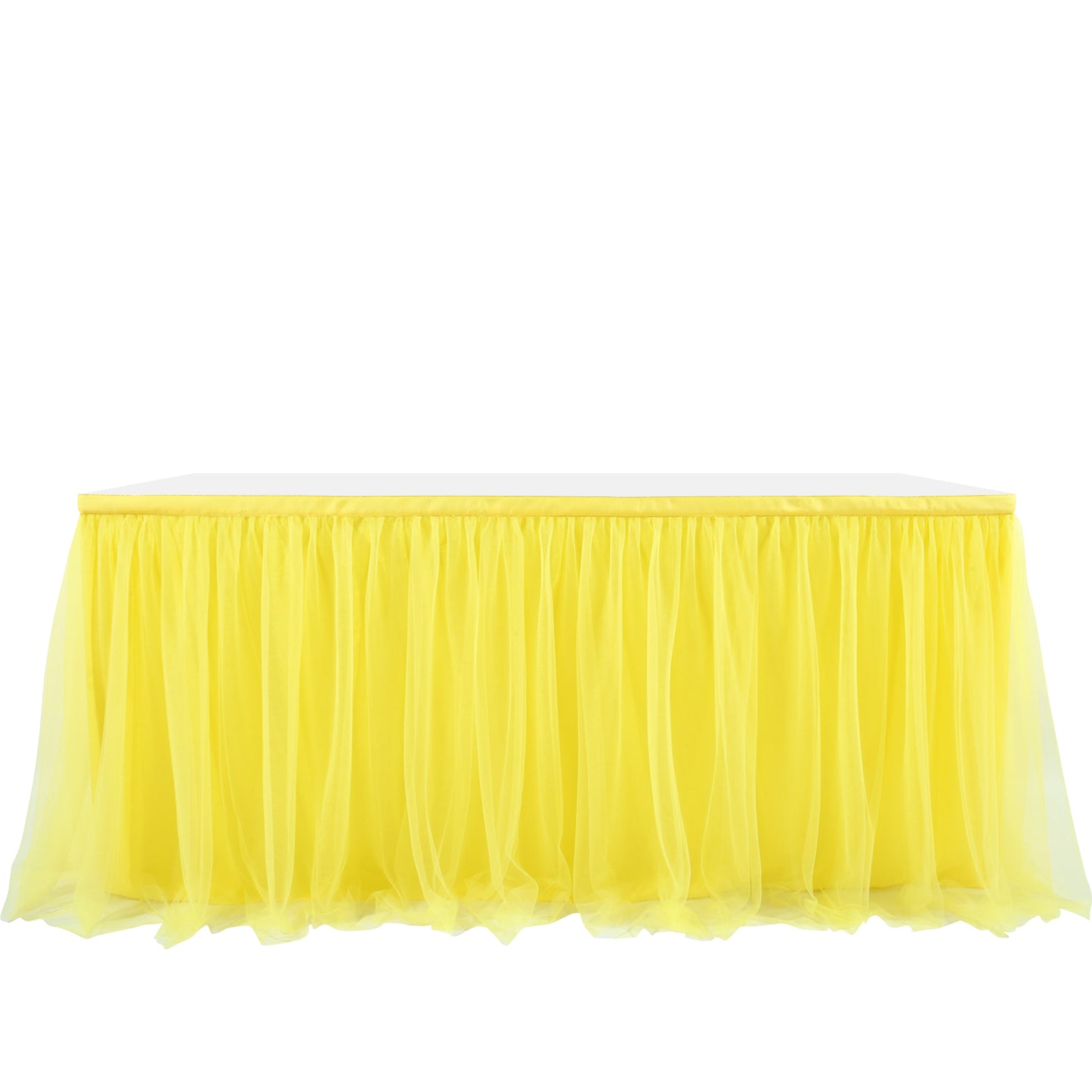 Gold Brim Tulle Table Skirt